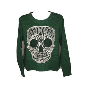 LF - Katsumi Skull Sweater With Lace Appliqué